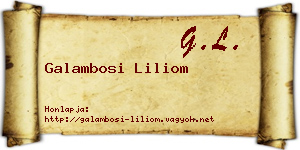 Galambosi Liliom névjegykártya